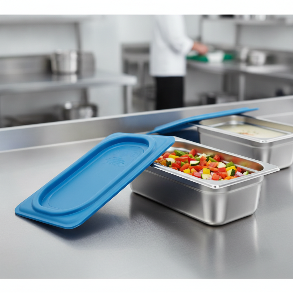 Polypropylene Seal Lid Blue 1/9 GN for Food Safety (Pack of 1)