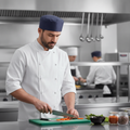 Cotton & Recycled Polyester Blue Chefs Skull Cap for Culinary Professionals