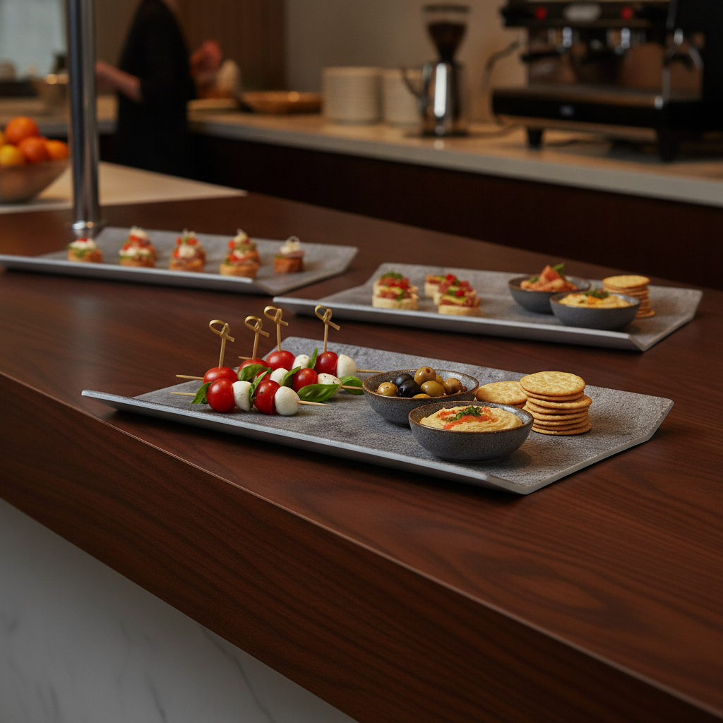 Melamine Grey Serving Tray GN 1/1 for Buffet Presentations