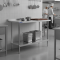 304 Stainless Steel Wall Table with Upstand 700mm for Busy Kitchens