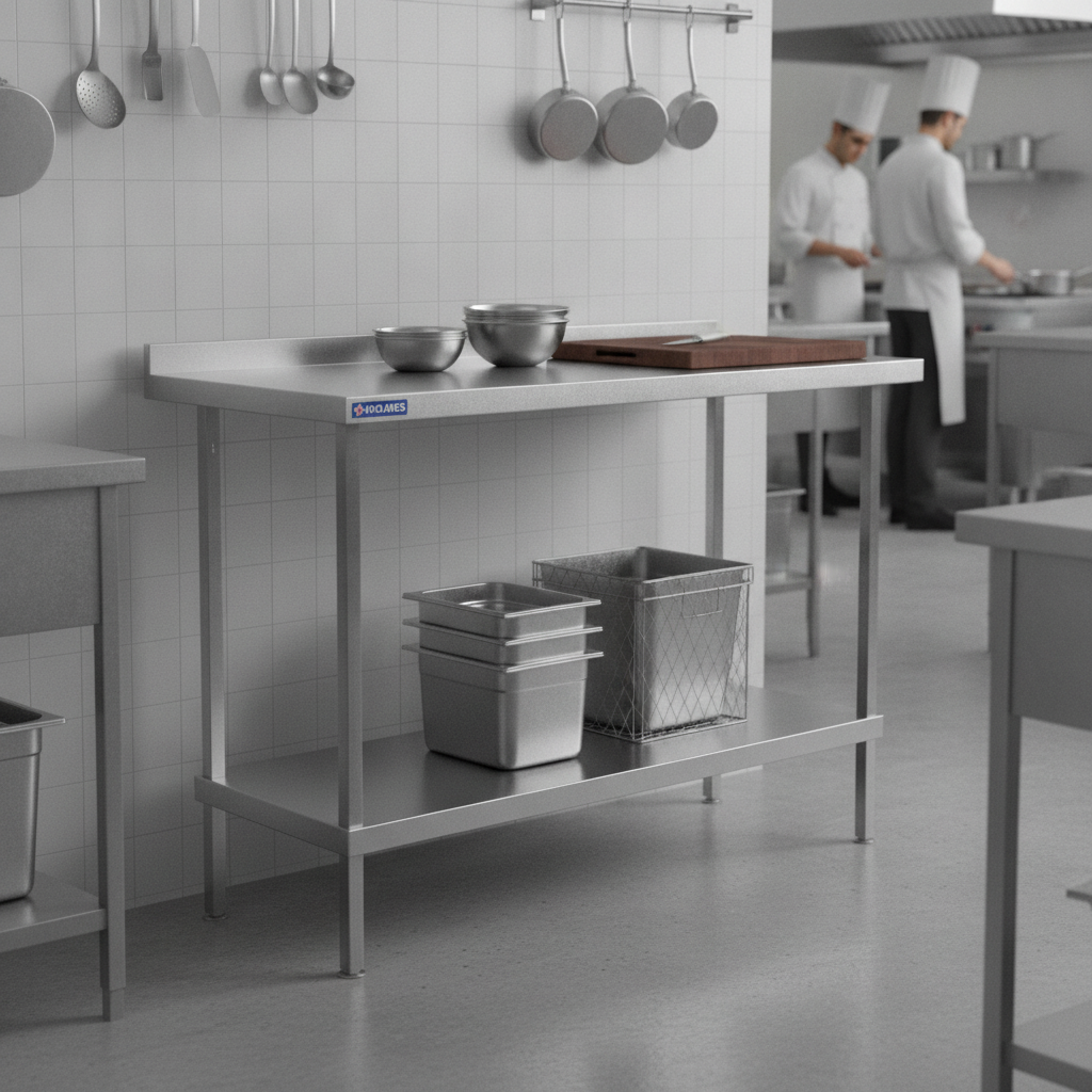 304 Stainless Steel Wall Table with Upstand 700mm for Busy Kitchens
