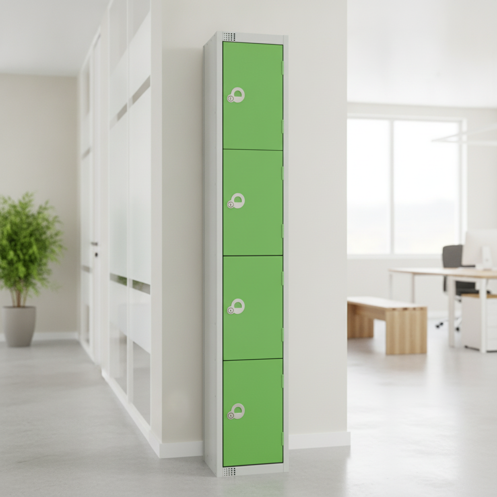 Powder Coated Steel Green Lockers 450mm Deep for Secure Storage