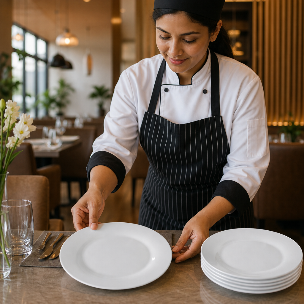 Round Plates 229mm Melamine for Outdoor Catering (Pack of 6)