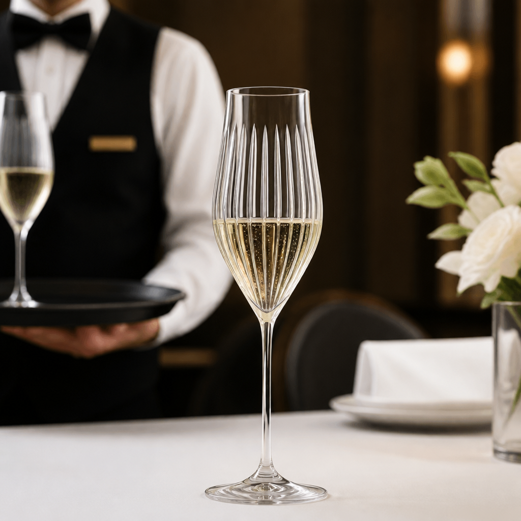 Crystal Glass Flute Glasses 230ml for Celebrations (Pack of 12)