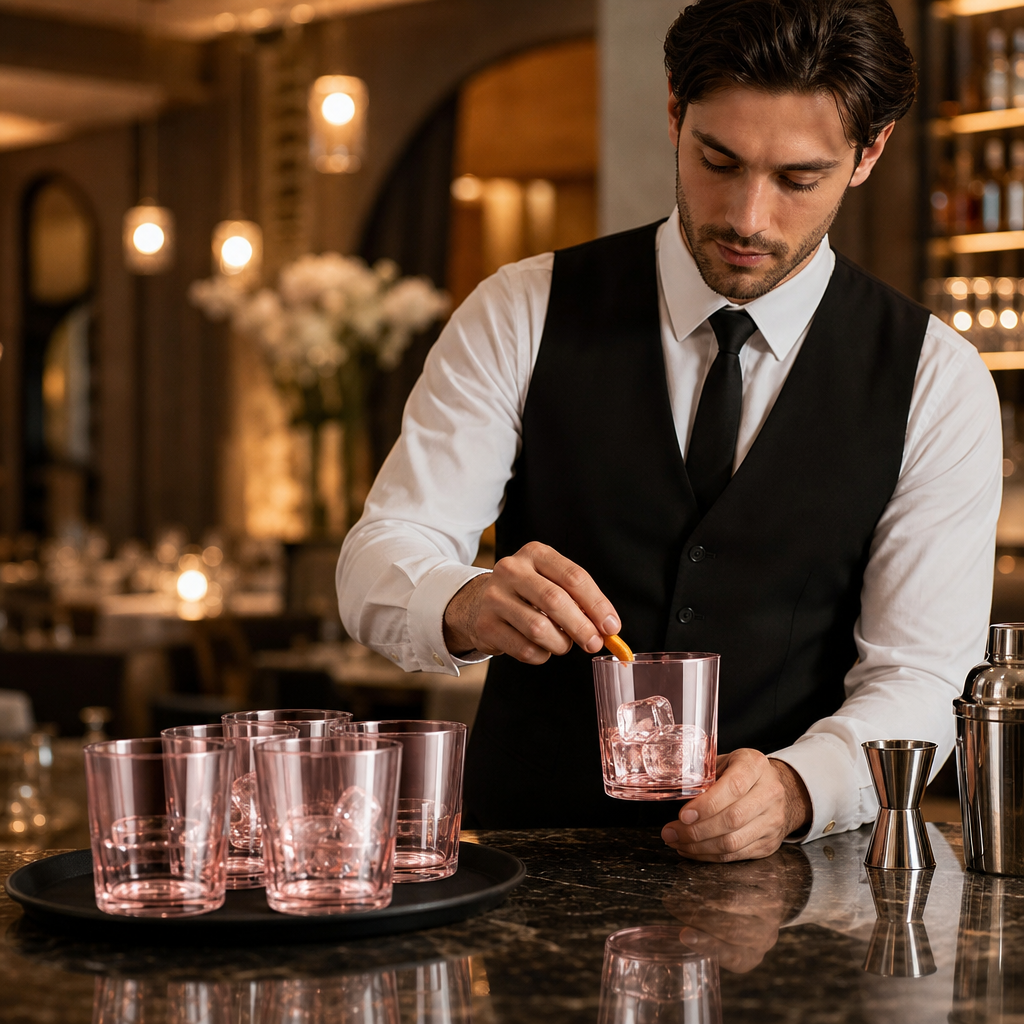 Glass Double Old Fashioned Tumblers 390ml for Entertaining (Pack of 6)
