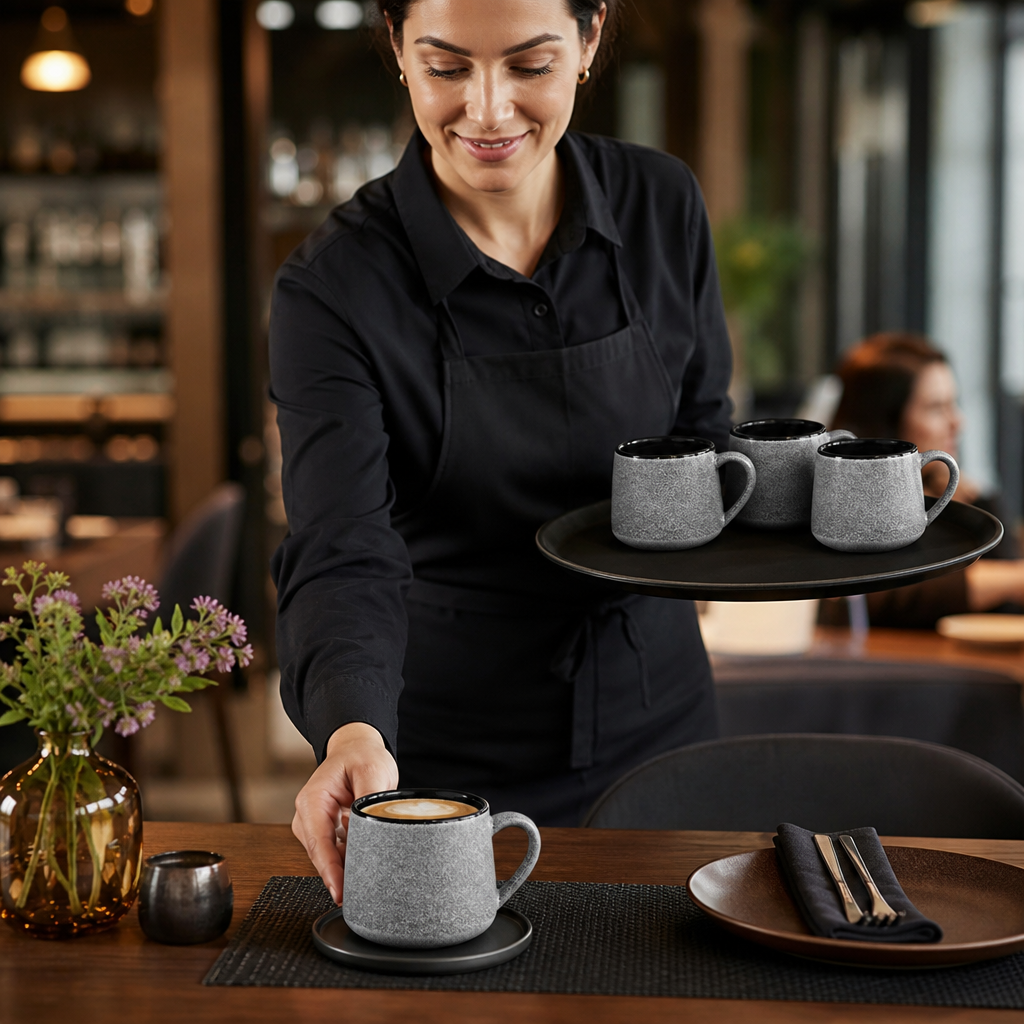 Cups 285ml Porcelain for Stylish Drink Service (Pack of 6)
