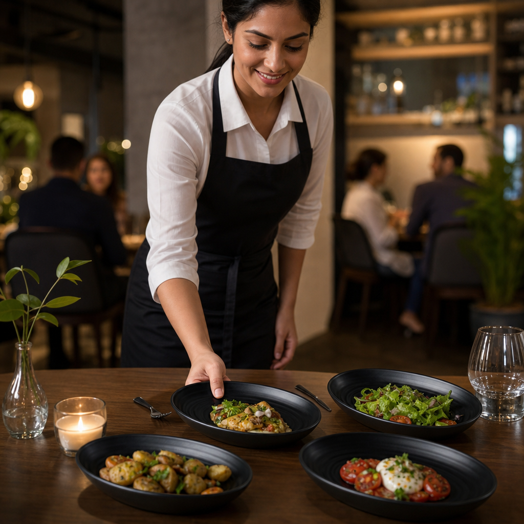 Deep Oval Bowls 216x164mm Vitrified Stoneware for Dining Tables (Pack of 6)