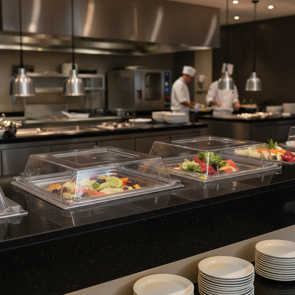 Clear Tritan Square Buffet Covers 303mm for Food Displays (Pack of 2)