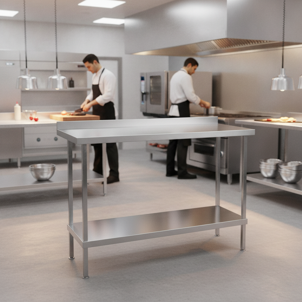 304 Stainless Steel Wall Table with Upstand 700mm for Busy Kitchens