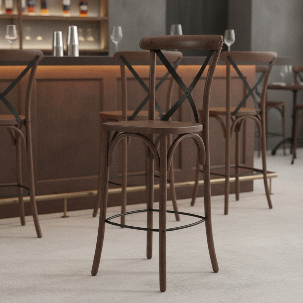 Rubber Wood Bar Chair 1180mm for Bars & Restaurants
