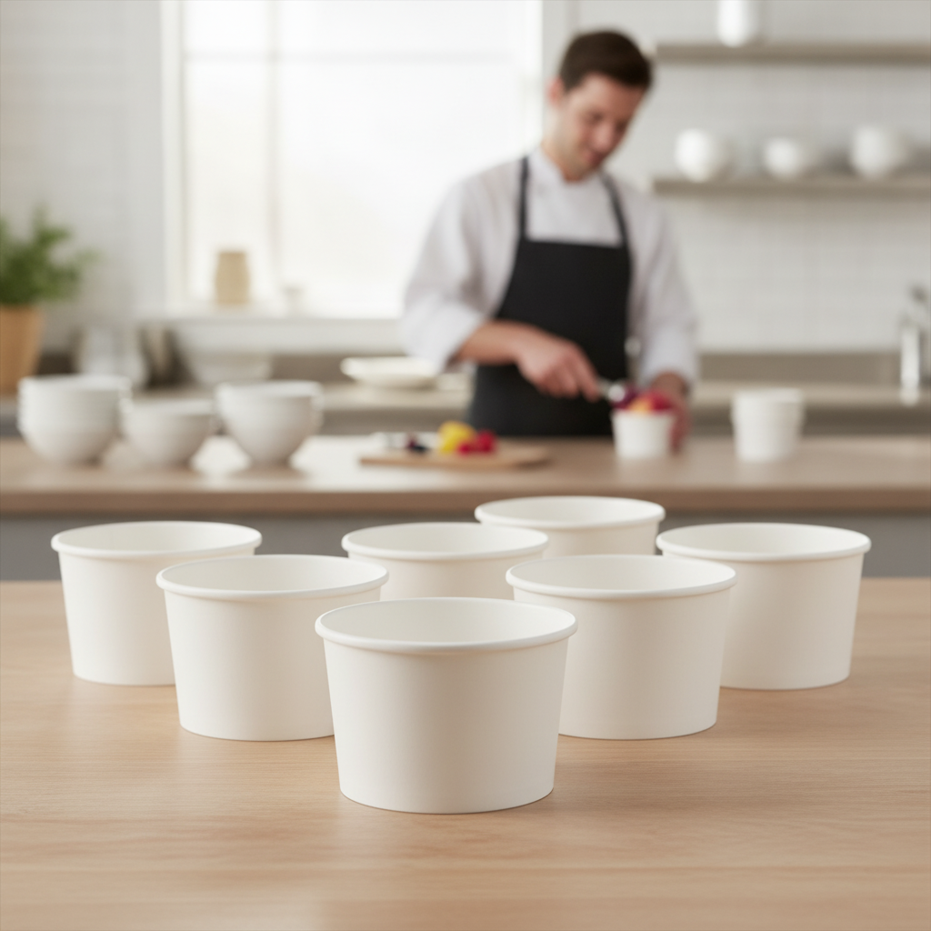 Recyclable Paperboard Ice Cream Pots 3oz for Food Fairs (Pack of 1000)