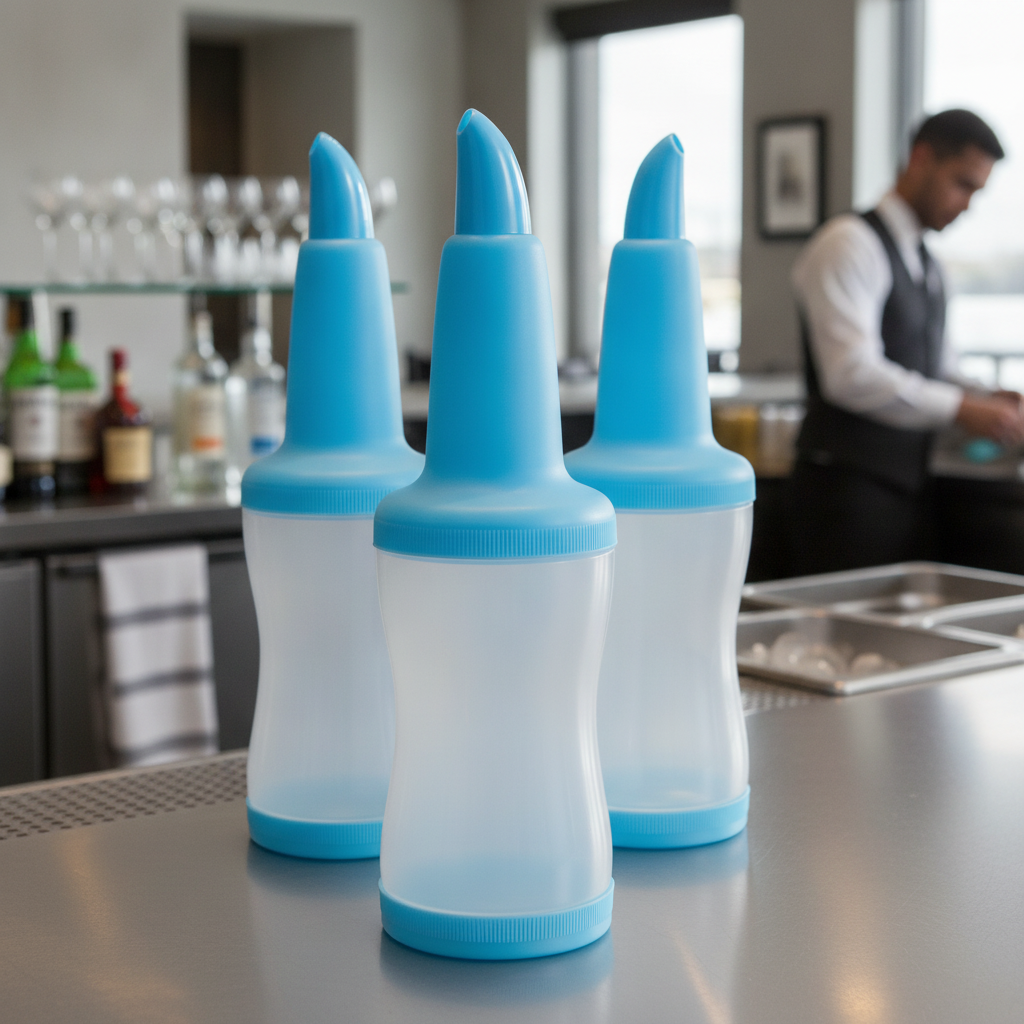 Plastic Freepour Bottle 1L for Bars & Pubs
