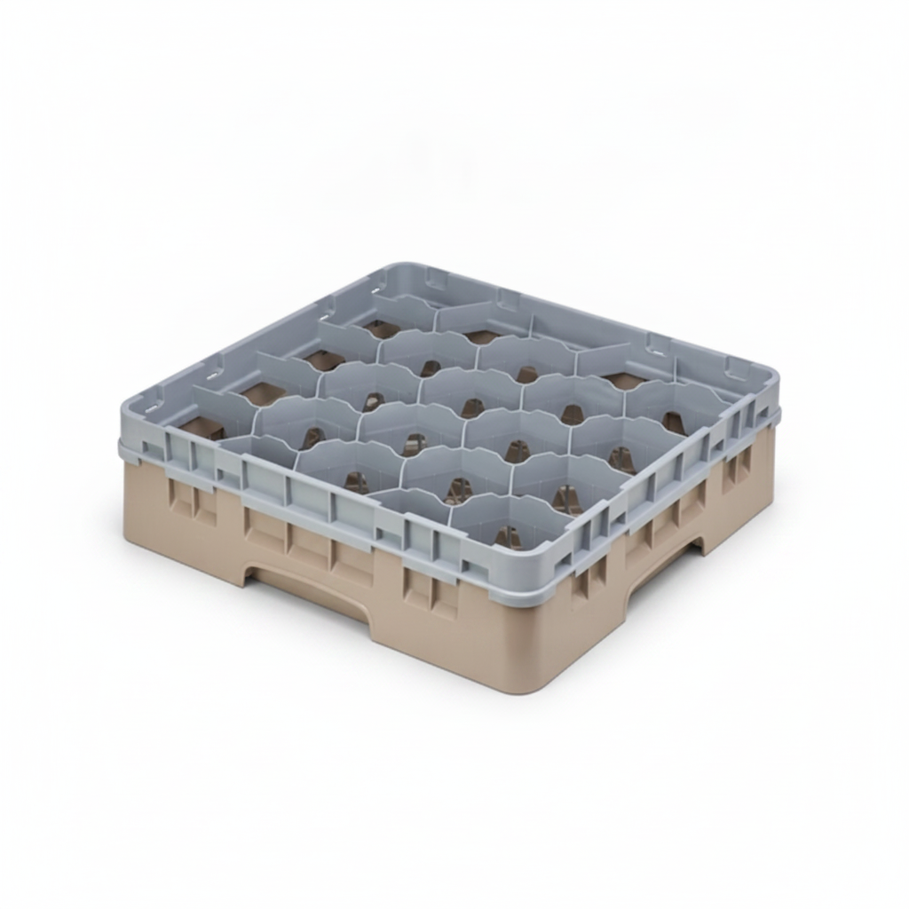 Polypropylene Beige Camrack for Safe Glassware Transport