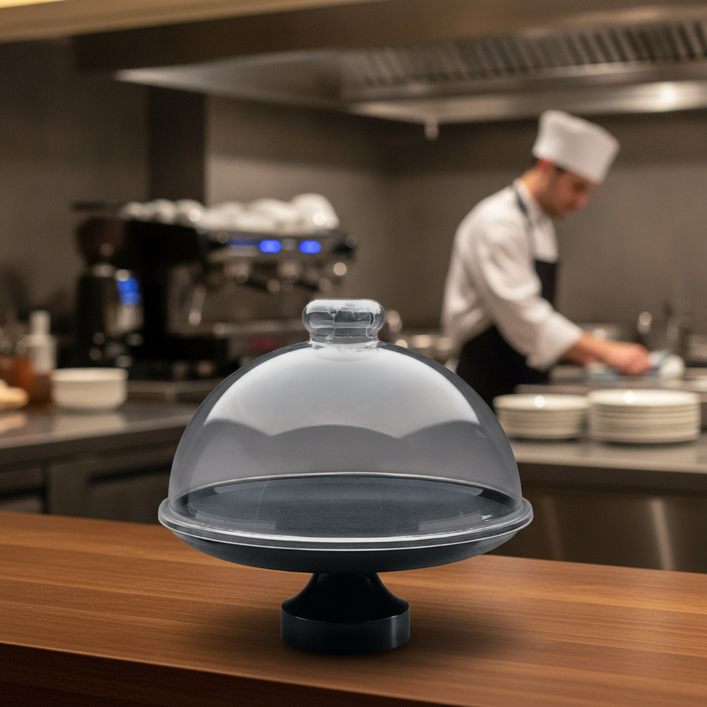 Acrylic Frosted Black Dome Cover for Food Display