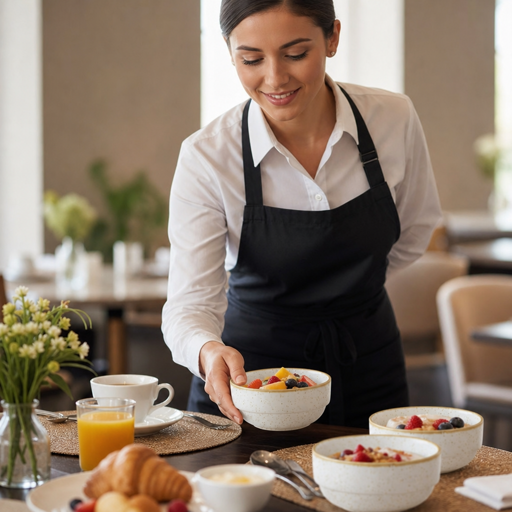 Stacking Bowl 358ml White Vitrified Ceramic for Hotel Breakfast Service (Pack of 6)