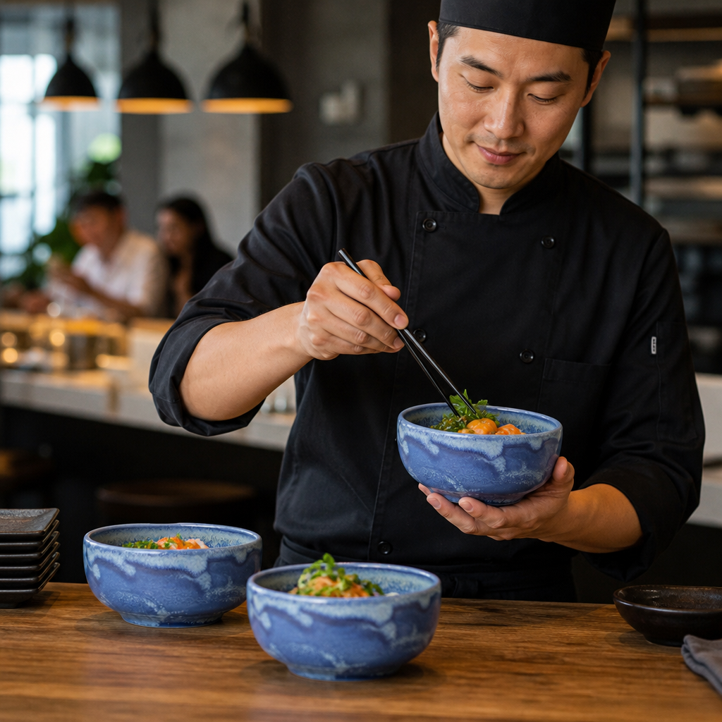 Aurora Vesuvius Blue Bowls 135mm for All Types of Cuisine