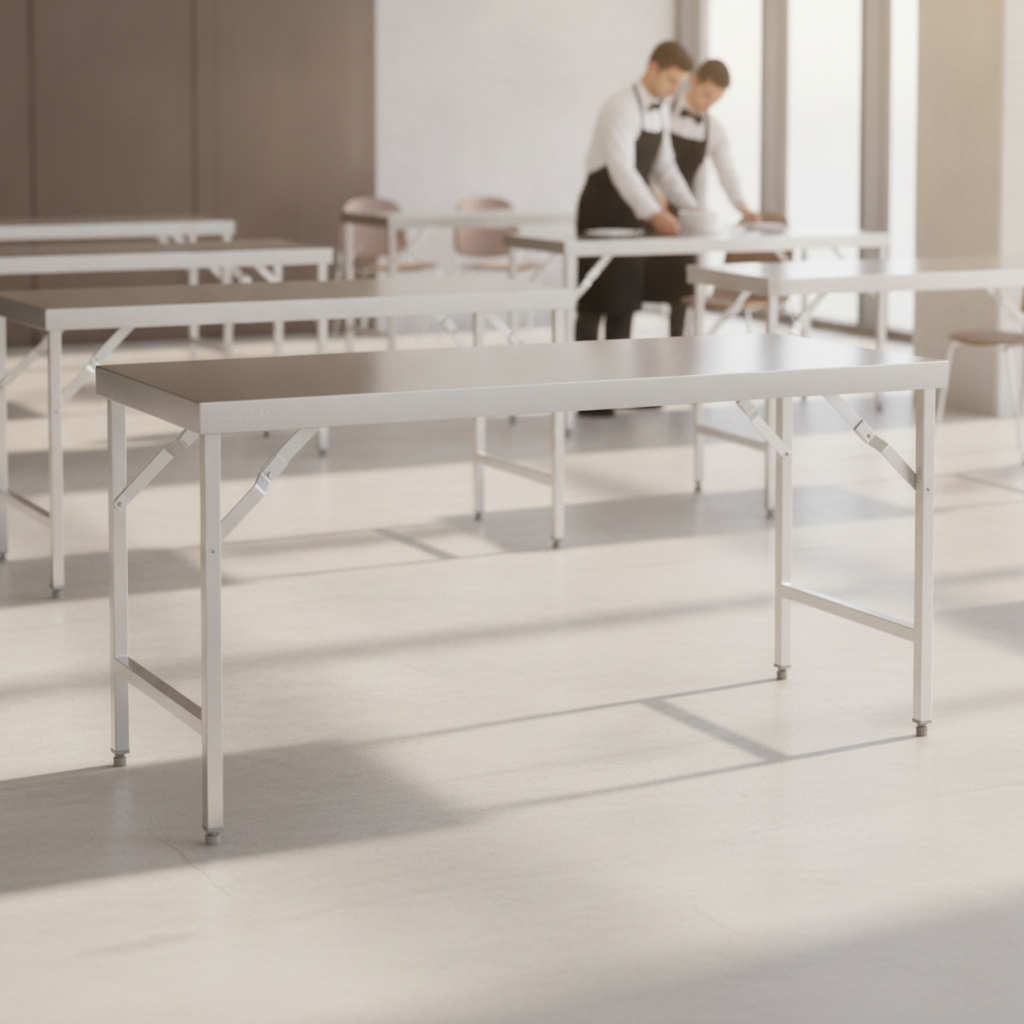 Stainless Steel Folding Table 1800x600mm for Catering Events