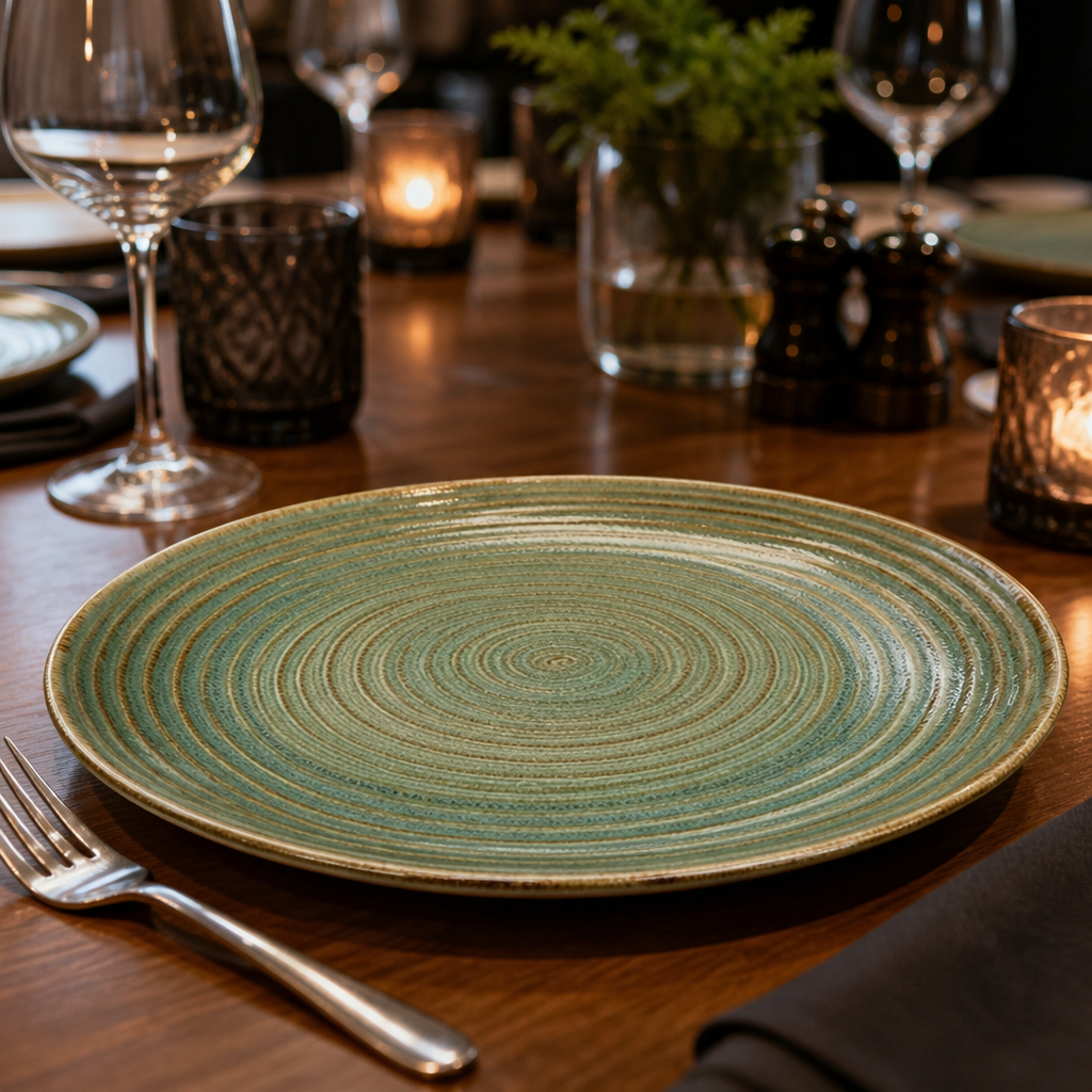 Alumina Vitrified Coupe Plates Fuse Vitrified Ceramic for Fine Dining (Pack of 12)