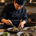 Coupe Plates 217mm Black Porcelain for Catering Establishments (Pack of 12)