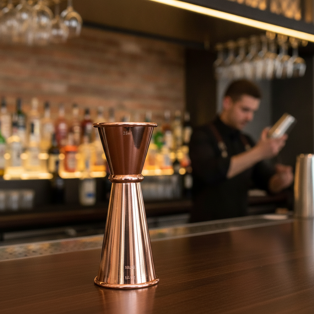 Stainless Steel Copper-Plated Jigger Measure 25ml for Bartending