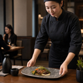 Oblong Plate Black Vitrified Ceramic for Restaurants