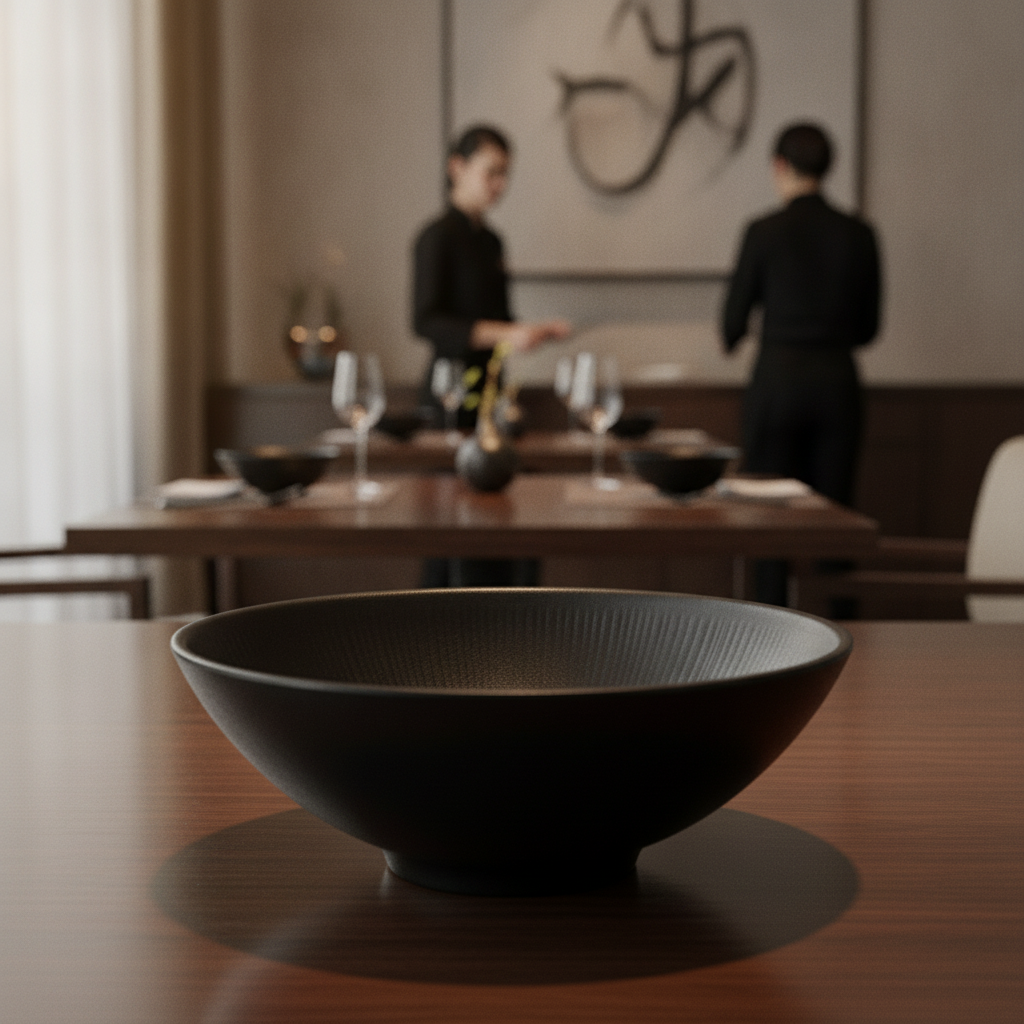 Melamine Black Bowl 240mm for Modern Table Settings