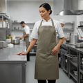 Polycotton Olive Bib Apron for Professional Use