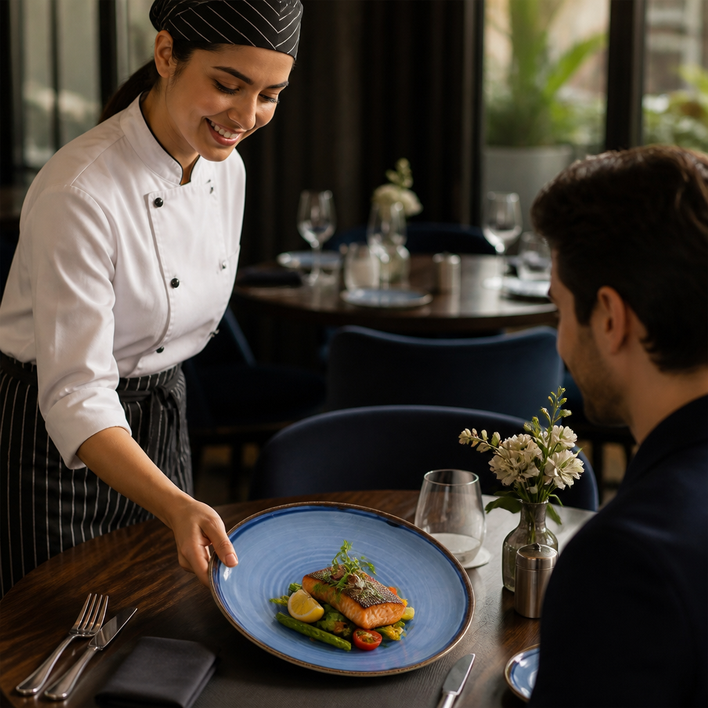 Finest Vitrified Walled Plates 260mm Indigo Vitrified Ceramic for Dining (Pack of 6)