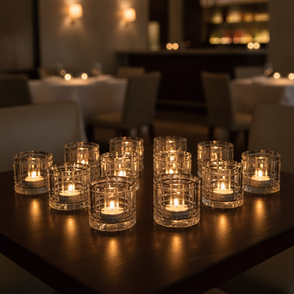 Soda Lime Art Nightlight Holders 60mm for Dining Areas (Pack of 12)