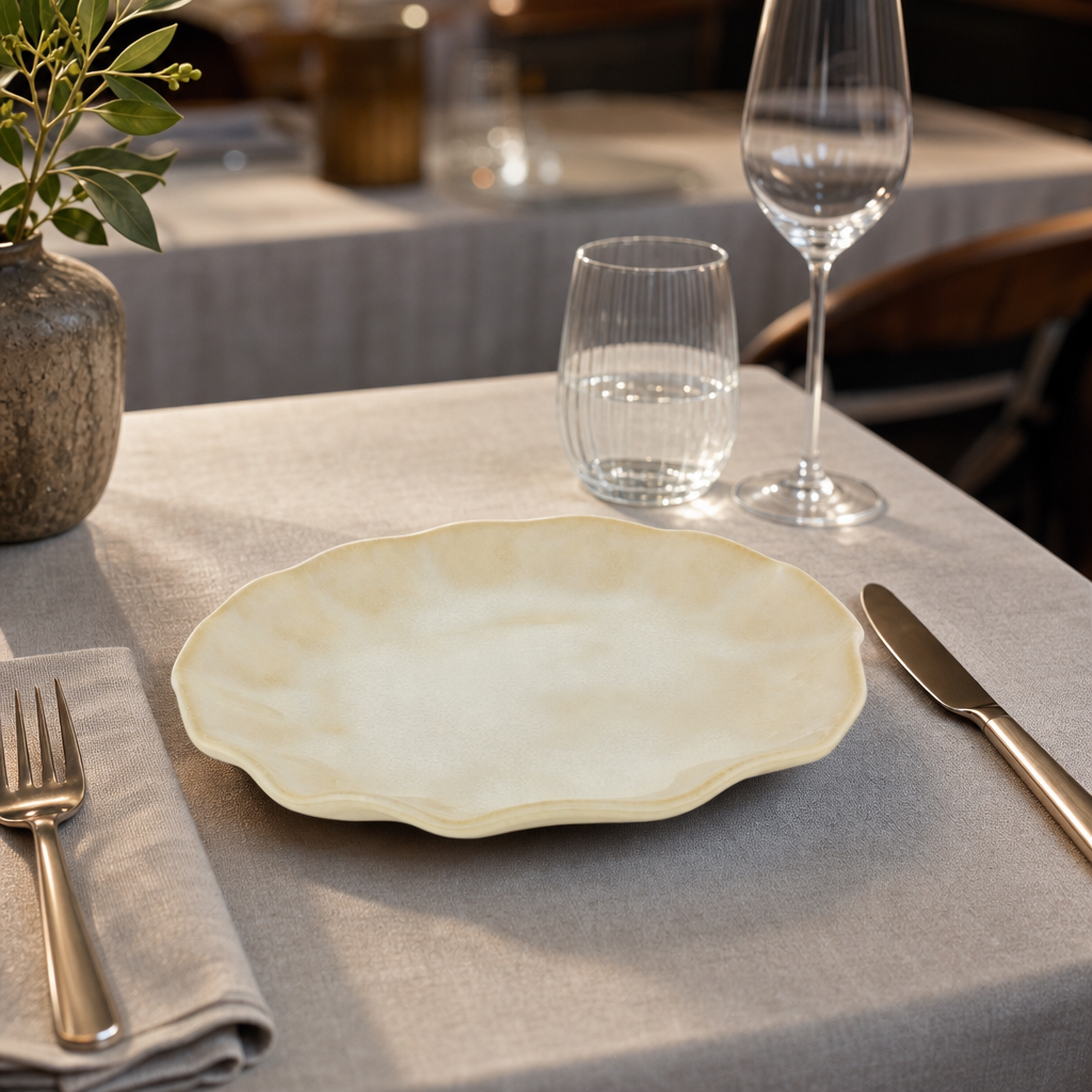 Plates 220mm Ceramic for Casual Fine Dining (Pack of 6)
