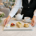 Crushed Velvet Rectangle Trays 320x160mm Bone China for Afternoon Tea (Pack of 6)