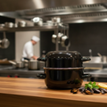 Enamel Mussel Pot 2400ml for Seafood Service