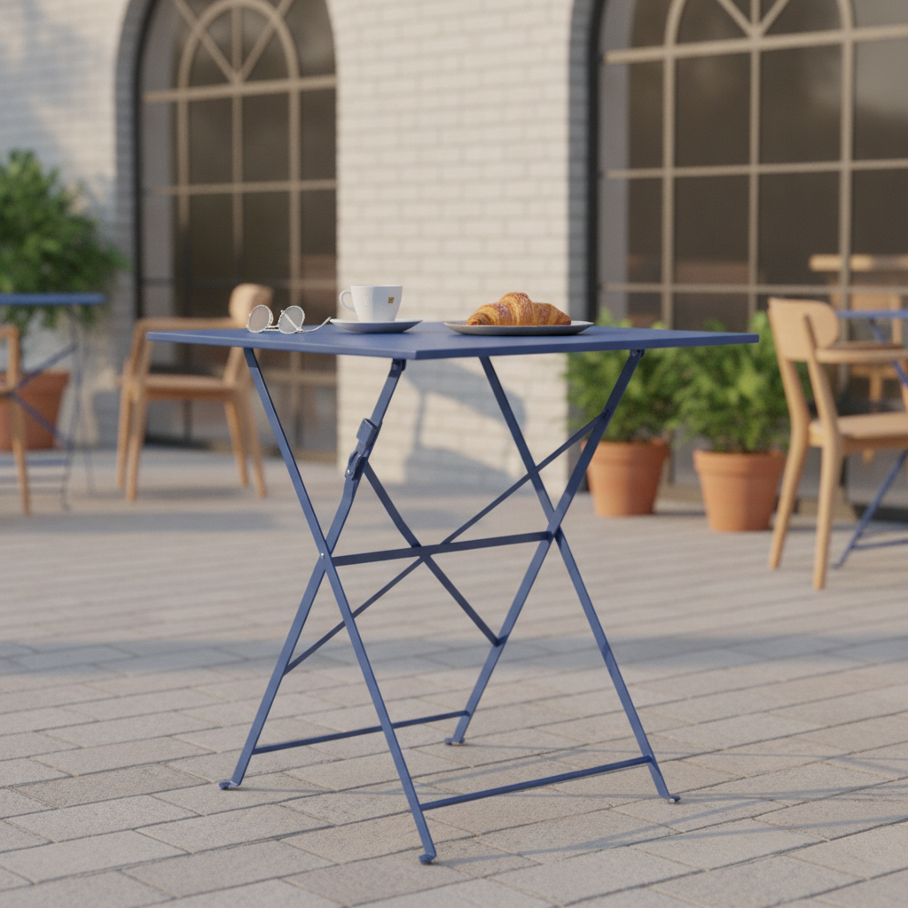 Powder Coated Steel Square Table 600mm for Indoor & Outdoor Use