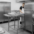 Stainless Steel Pass Through Dishwasher Table 650mm for Efficient Kitchen Use