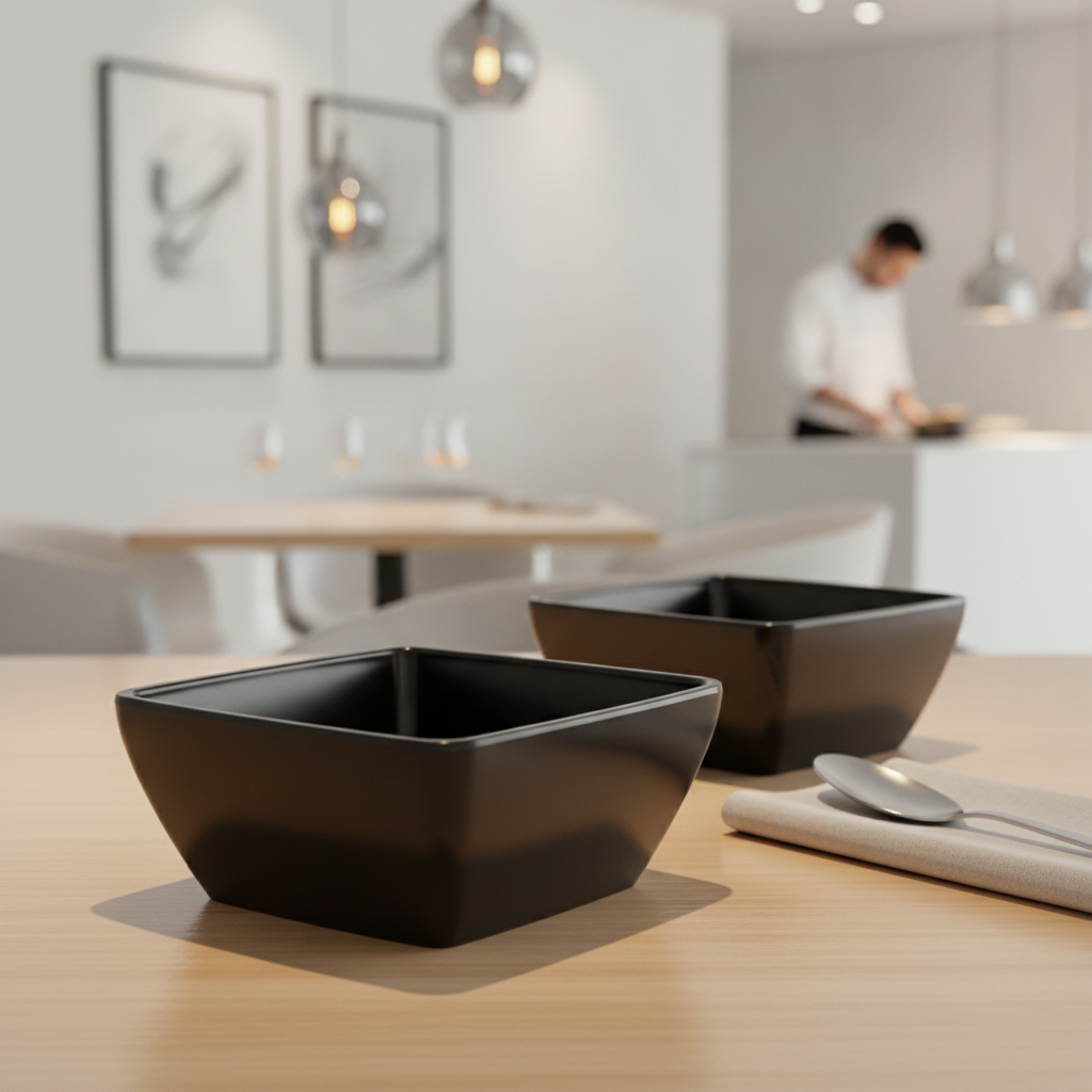 Recycled PET Black Bowl 140ml for Buffet & Table Settings