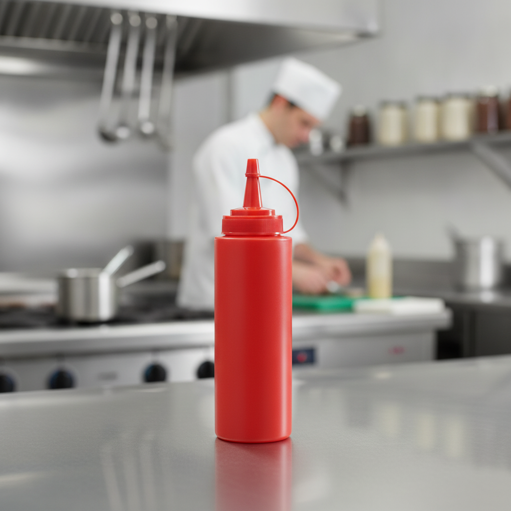Polyethylene Squeeze Sauce Bottle 12oz for Food Service