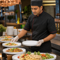 Round Plates White Melamine for Buffet Presentations (Pack of 12)