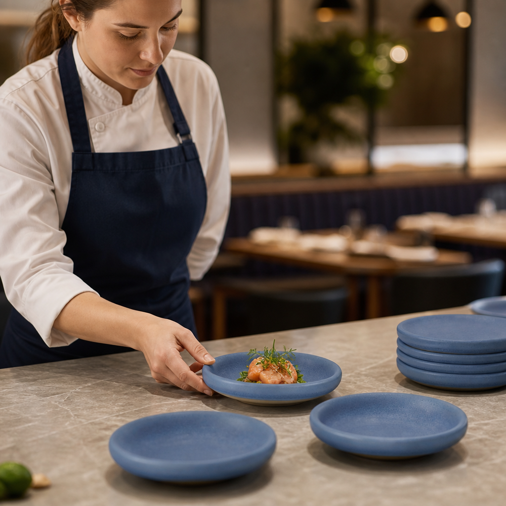 Sauce Dishes 300ml Blue Vitrified Stoneware for Dining Tables (Pack of 12)
