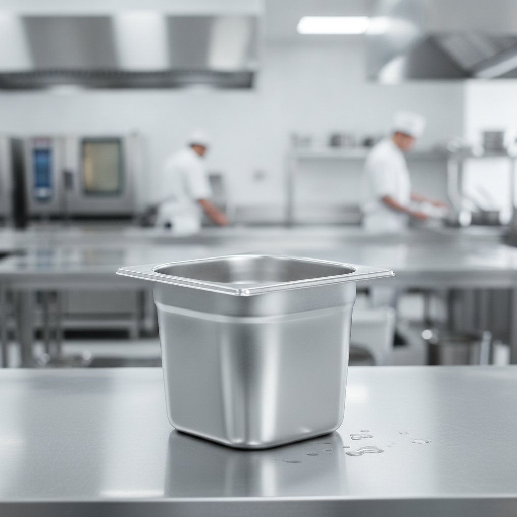 201 Stainless Steel 1/6 Gastronorm Tray 150mm for Commercial Kitchens