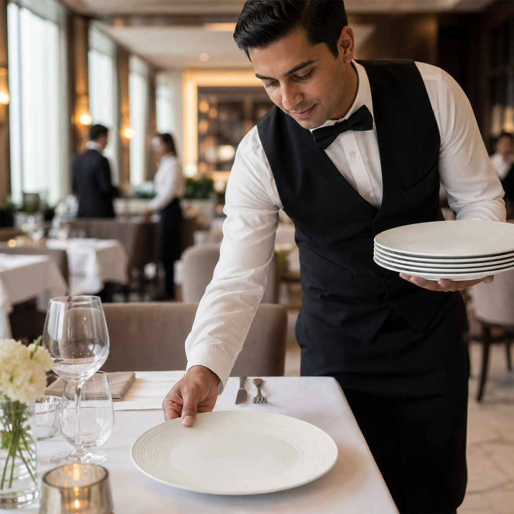 Coupe Plates Vitrified Porcelain for Upscale Dining (Pack of 12)