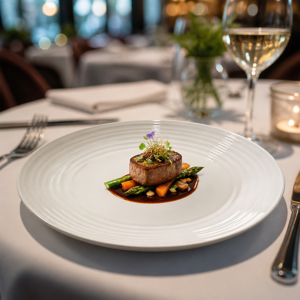 Alumina Vitrified Coupe Plates 152.5mm Vitrified Ceramic for Fine Dining (Pack of 12)