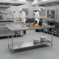 304 Stainless Steel Wall Table 600mm Deep for Food Preparation