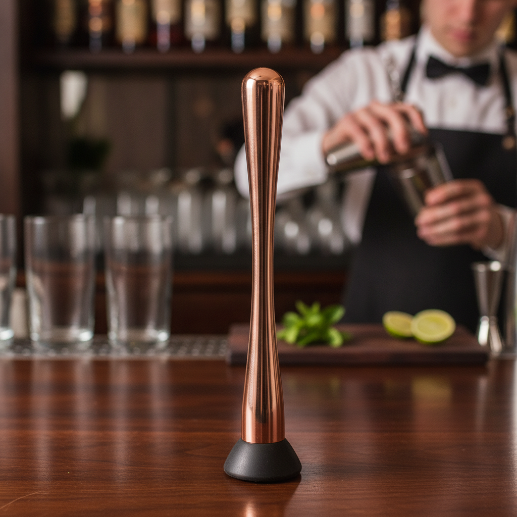 Stainless Steel Copper Plated Muddler 221mm for Cocktail Preparation
