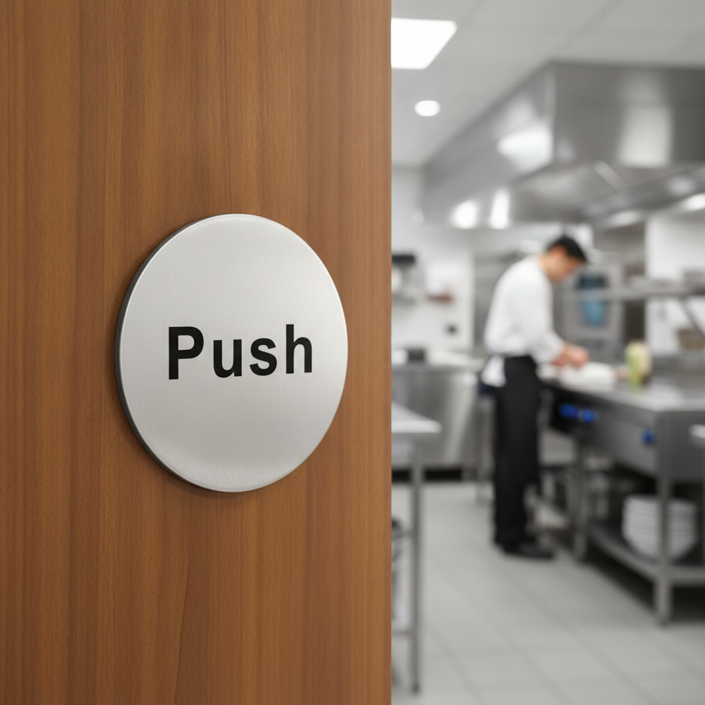 Stainless Steel Push Door Sign 75mm for Clear Navigation
