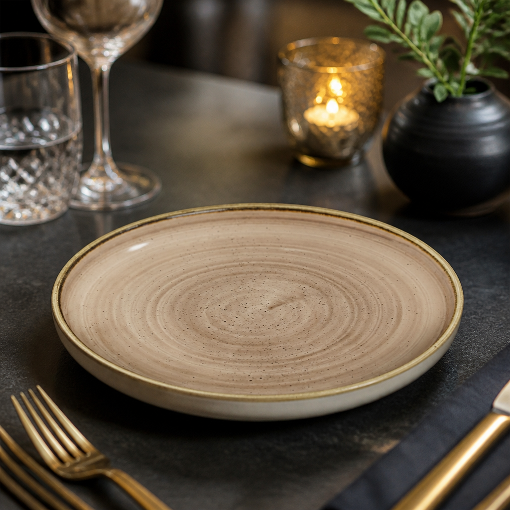 Walled Plates 210mm Vitrified Ceramic for Modern Table Settings (Pack of 6)