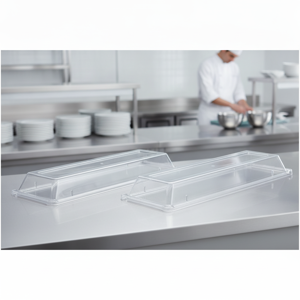 Clear Plastic Buffet Tray Lid 460mm for Catering Events (Pack of 2)