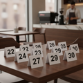 Plastic Table Numbers 21-30 for Cafes and Pubs