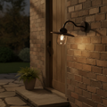 Metal Outdoor Wall Light in Brown for Patios & Entrances