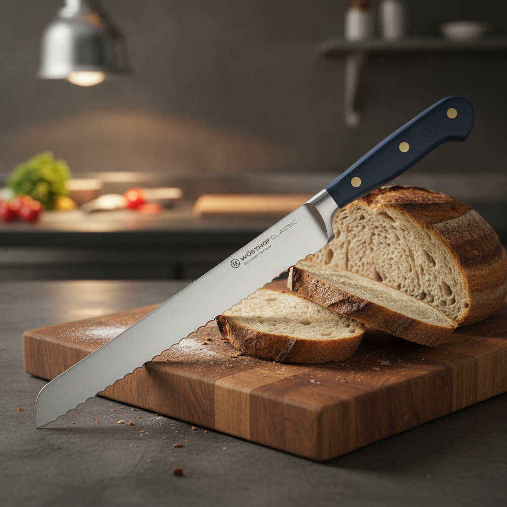 Steel Blue Bread Knife 23cm for Home & Professional Use