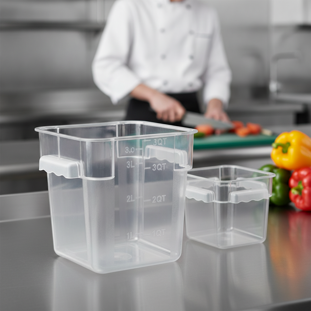 Polycarbonate Square Storage Container 3.5L for Professional Kitchens
